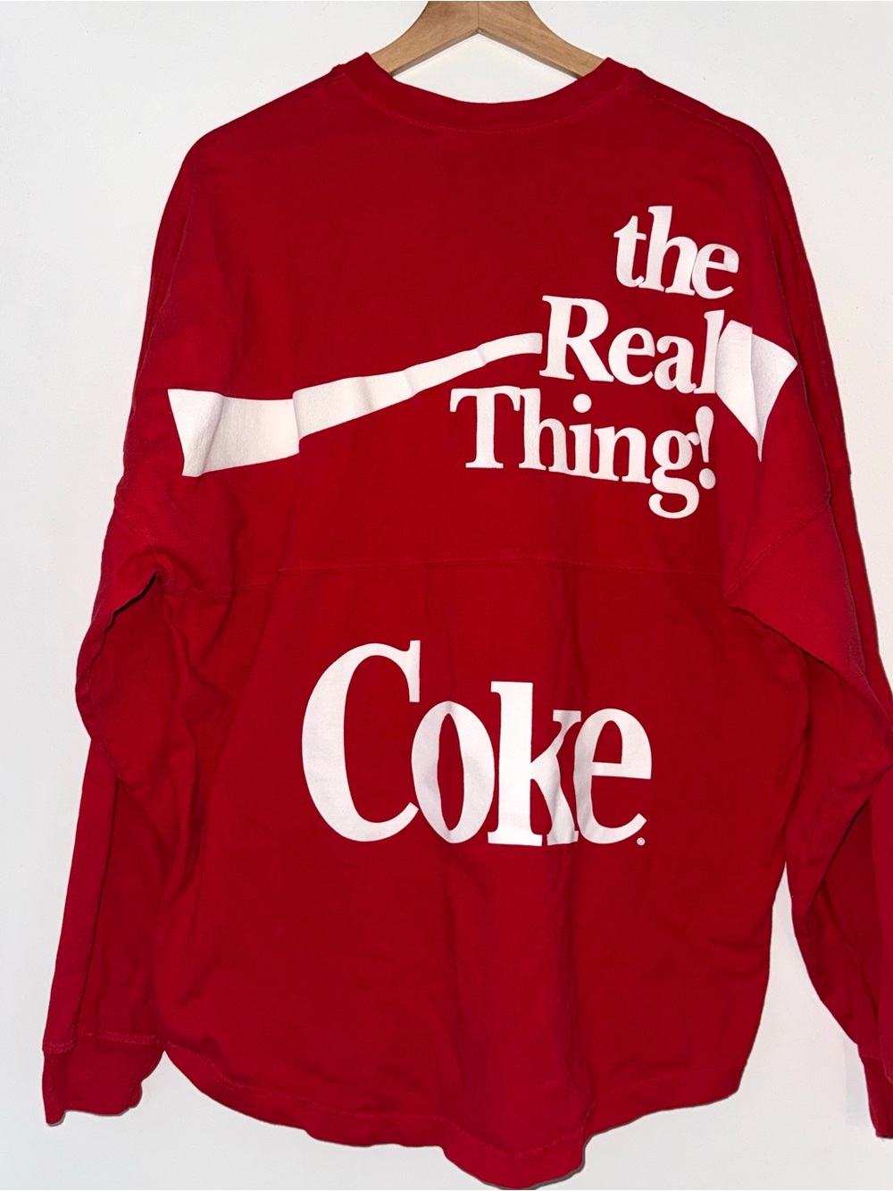 Coca Cola Coke Red 'The Real Thing' Logo Long Sleeve Shirt Oversized